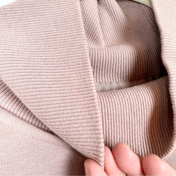 Athleta Cozy Karma Side Zip Funnel Neck Sweatshirt In Dogwood Mauve Size L - Picture 11 of 15